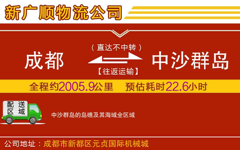 成都到中沙群岛的岛礁及其海域专线